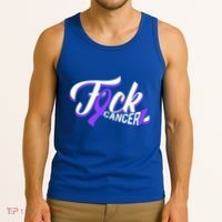 Funny Fuck Testicular Cancer Awareness Gift Cancer Warrior Meaningful Gift Tank Top thumb 3