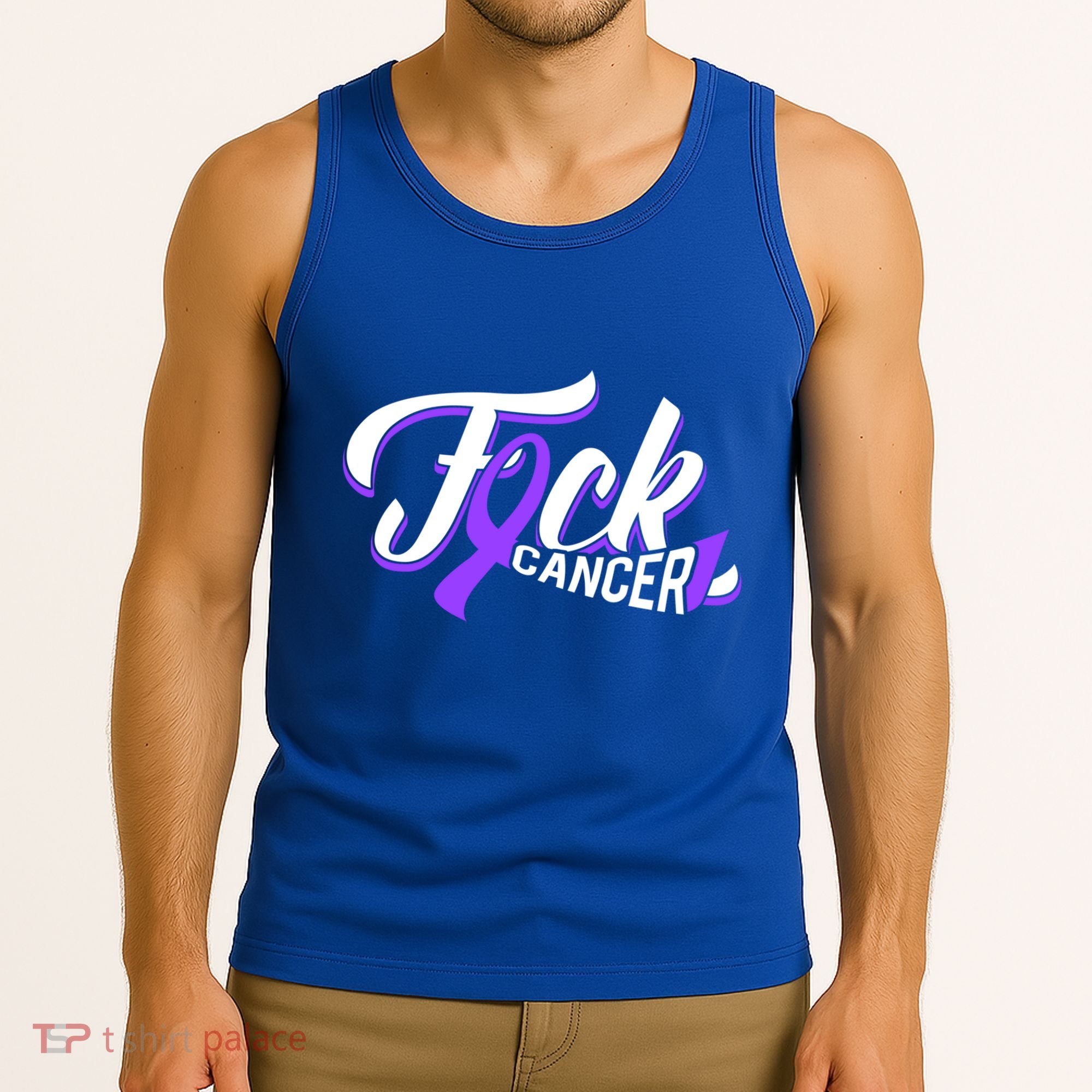 Funny Fuck Testicular Cancer Awareness Gift Cancer Warrior Meaningful Gift Tank Top