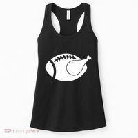 Funny Football Turkey Thanksgiving Sports Fan Women's Tank Top thumb 0