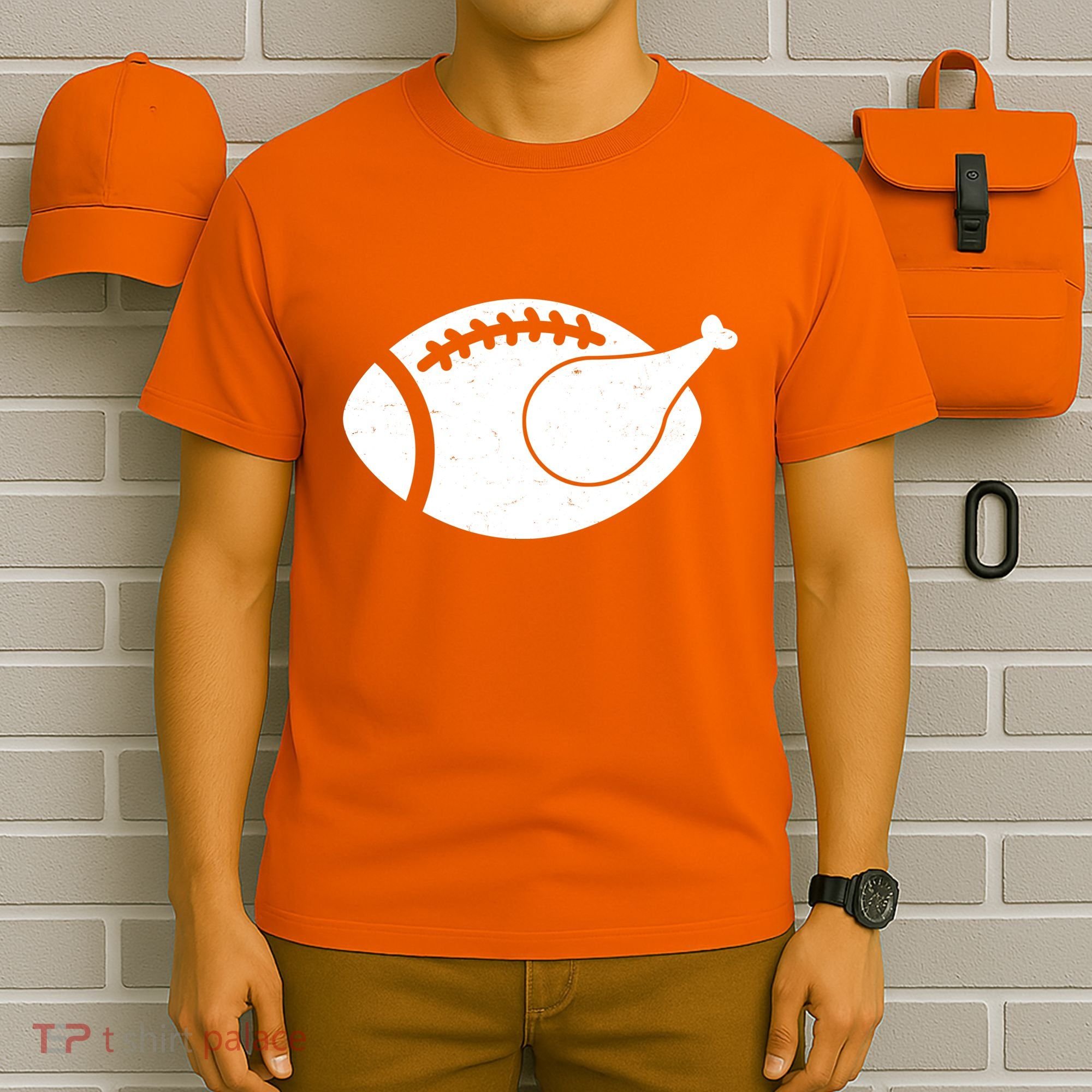 Funny Football Turkey Thanksgiving Sports Fan T-Shirt