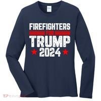 Firefighters For Trump 2024 Women's Long Sleeve Shirt thumb 0