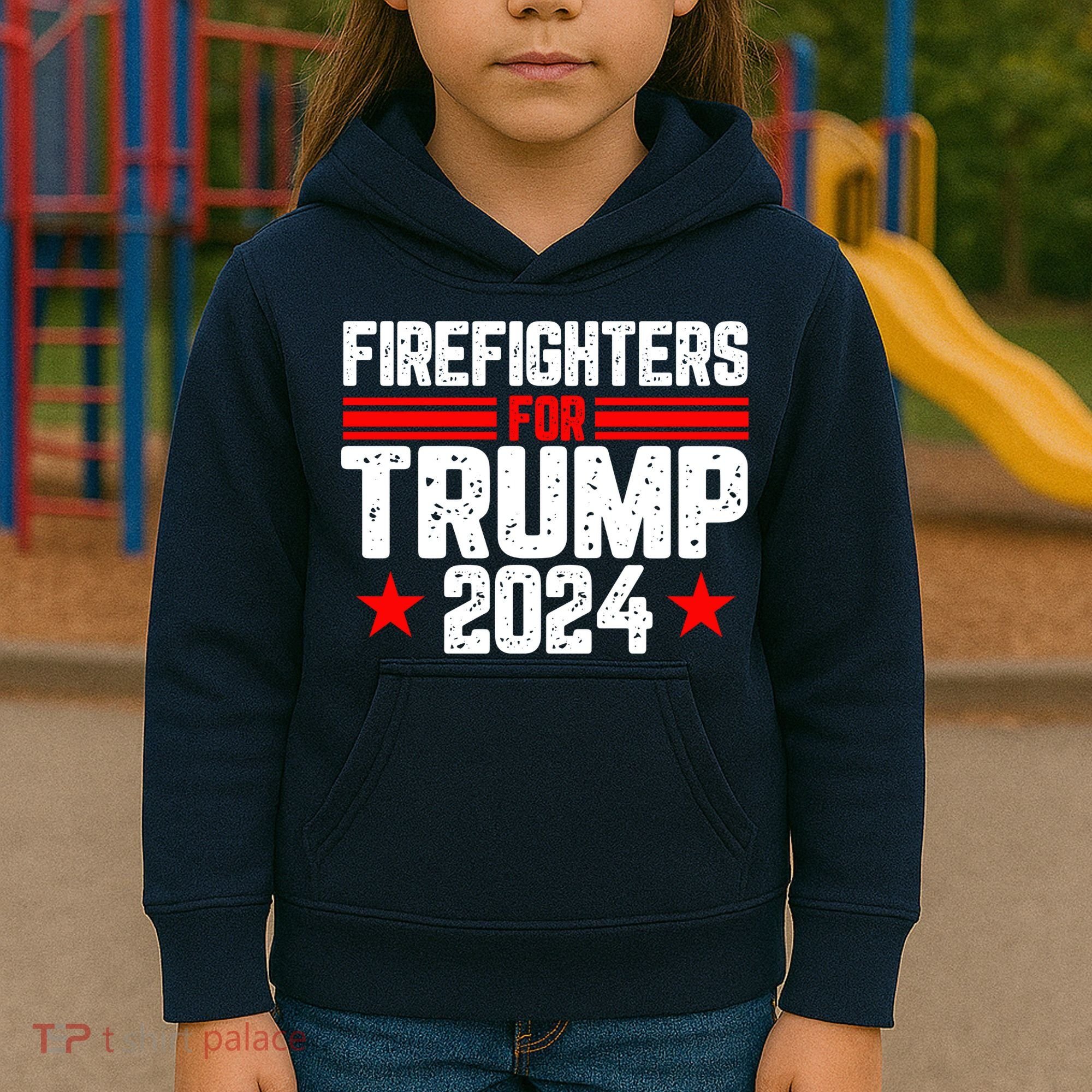 Firefighters For Trump 2024 Kids Hoodie