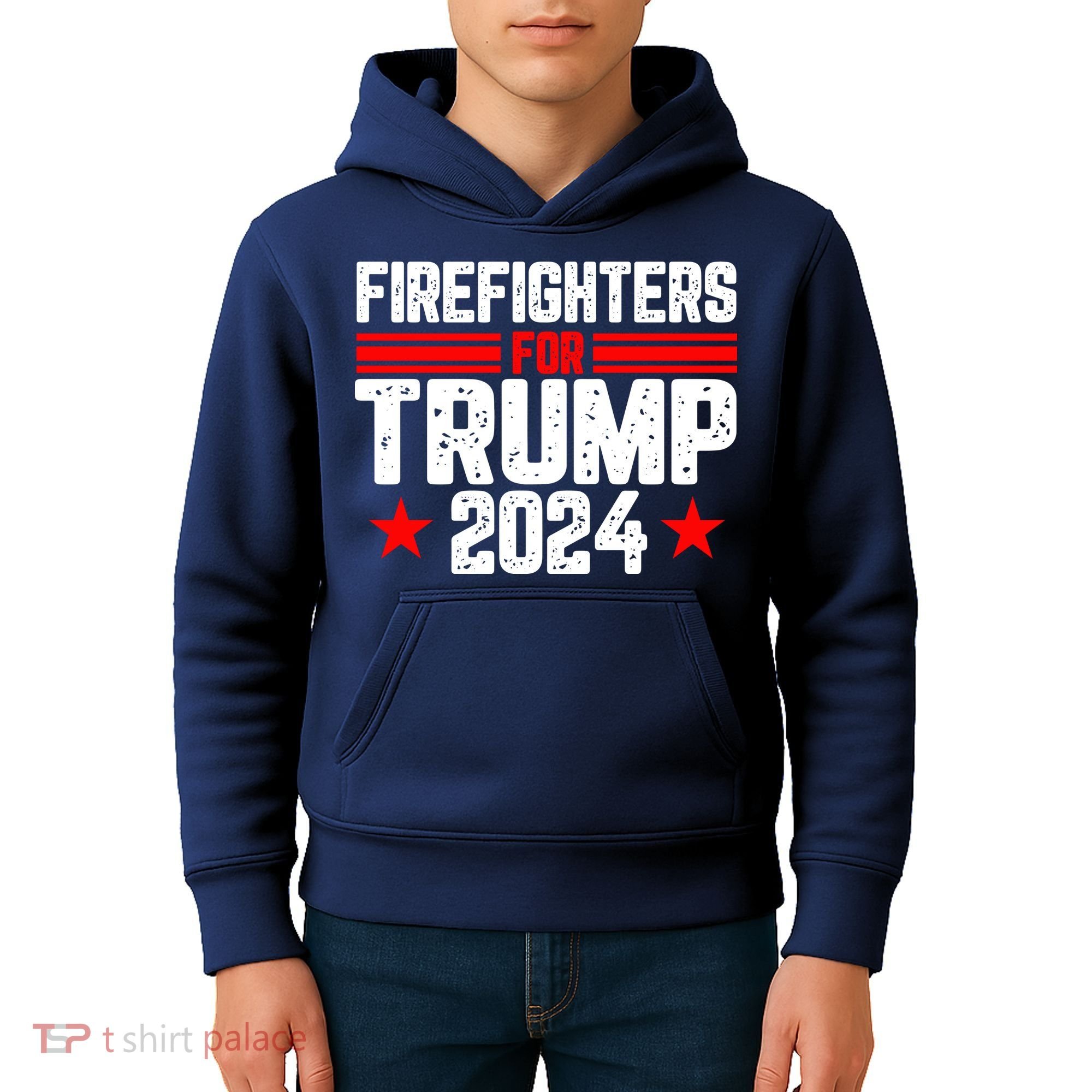 Firefighters For Trump 2024 Kids Hoodie
