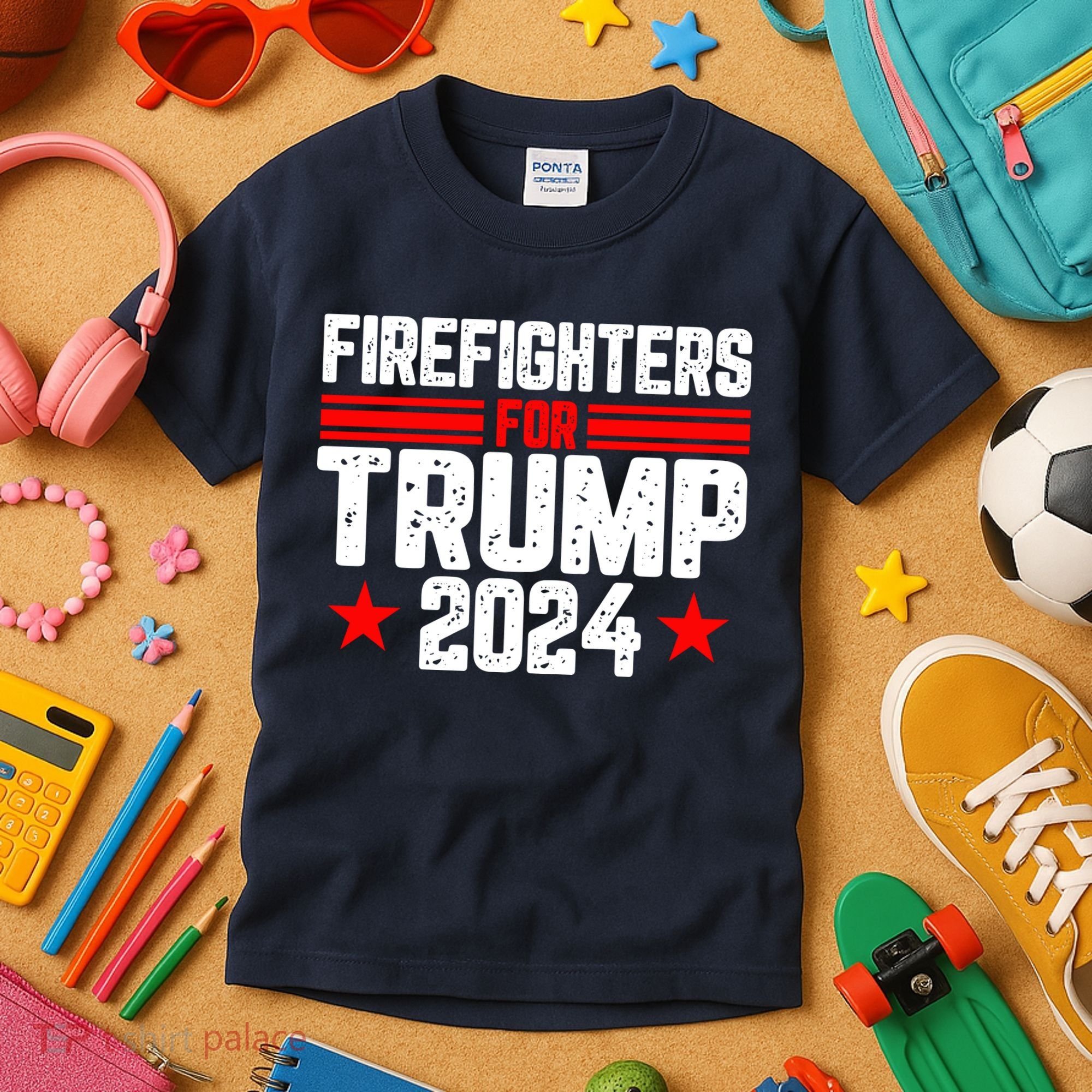 Firefighters For Trump 2024 Kids T-Shirt