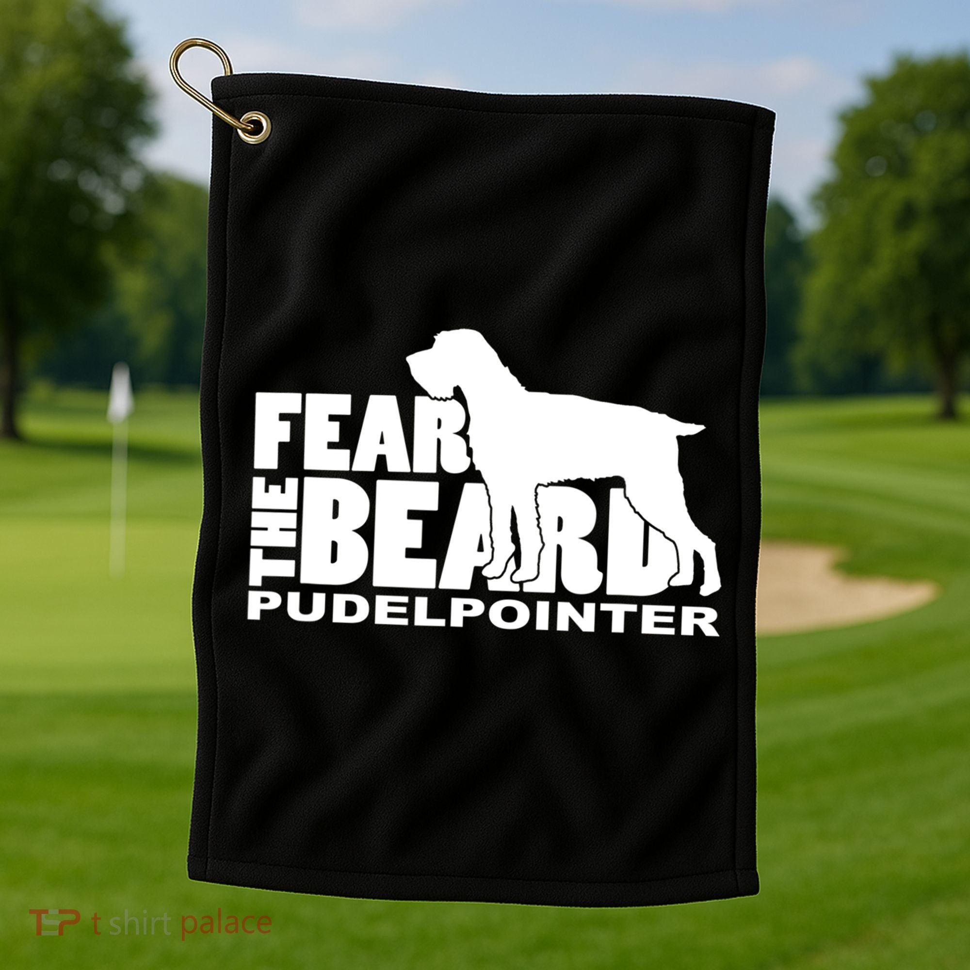 Funny Fear The Beard Gift Funny Pudelpointer Gift Golf Towel