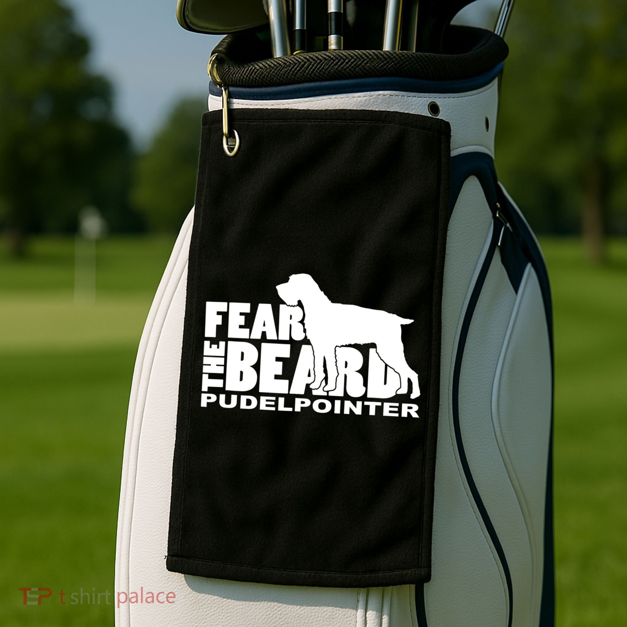 Funny Fear The Beard Gift Funny Pudelpointer Gift Golf Towel