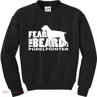 Funny Fear The Beard Gift Funny Pudelpointer Gift Kids Sweatshirt thumb 0
