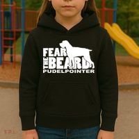 Funny Fear The Beard Gift Funny Pudelpointer Gift Kids Hoodie thumb 3