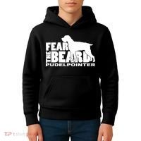 Funny Fear The Beard Gift Funny Pudelpointer Gift Kids Hoodie thumb 4