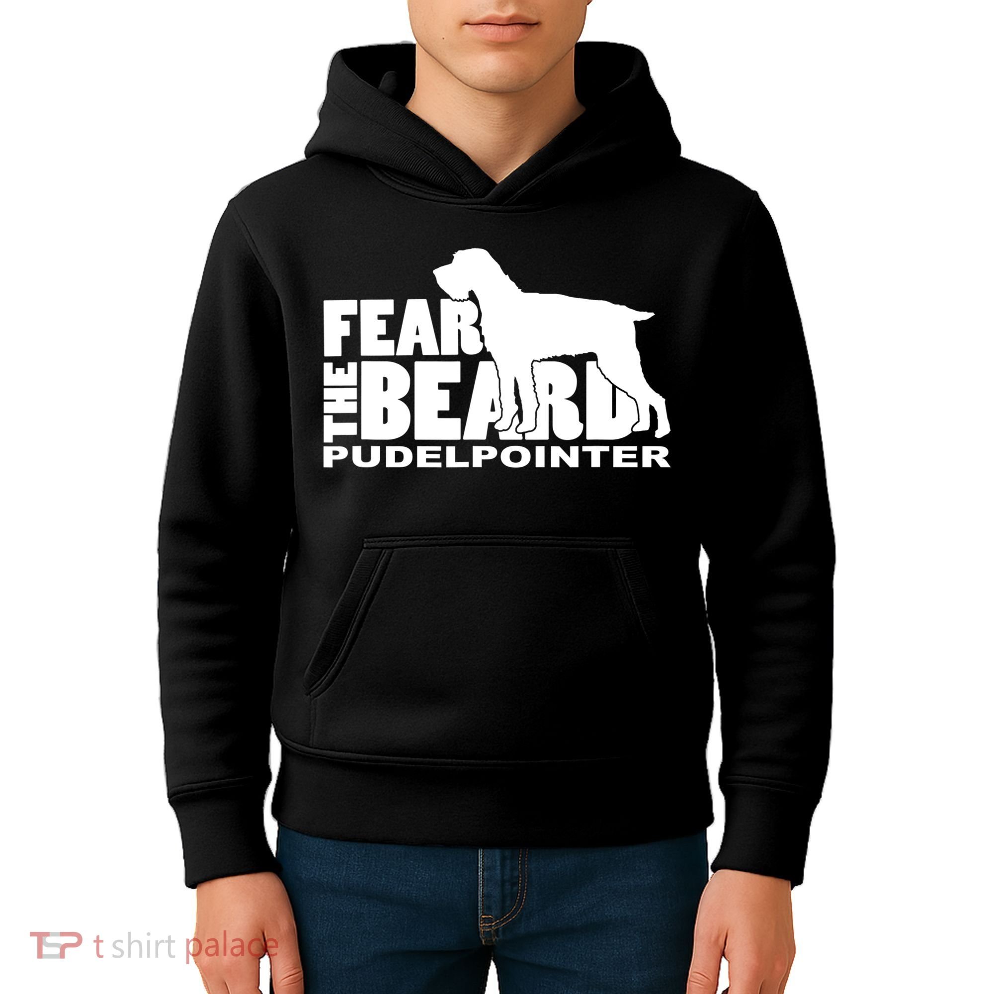 Funny Fear The Beard Gift Funny Pudelpointer Gift Kids Hoodie