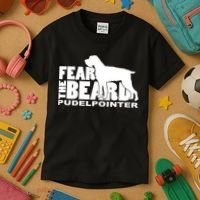 Funny Fear The Beard Gift Funny Pudelpointer Gift Kids T-Shirt thumb 3