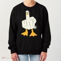 Funny Flipping The Bird Duck Women's Sweatshirt thumb 0