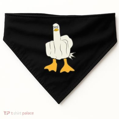 Funny Flipping The Bird Duck USA-Made Doggie Bandana