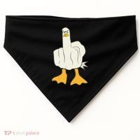 Funny Flipping The Bird Duck USA-Made Doggie Bandana thumb 0