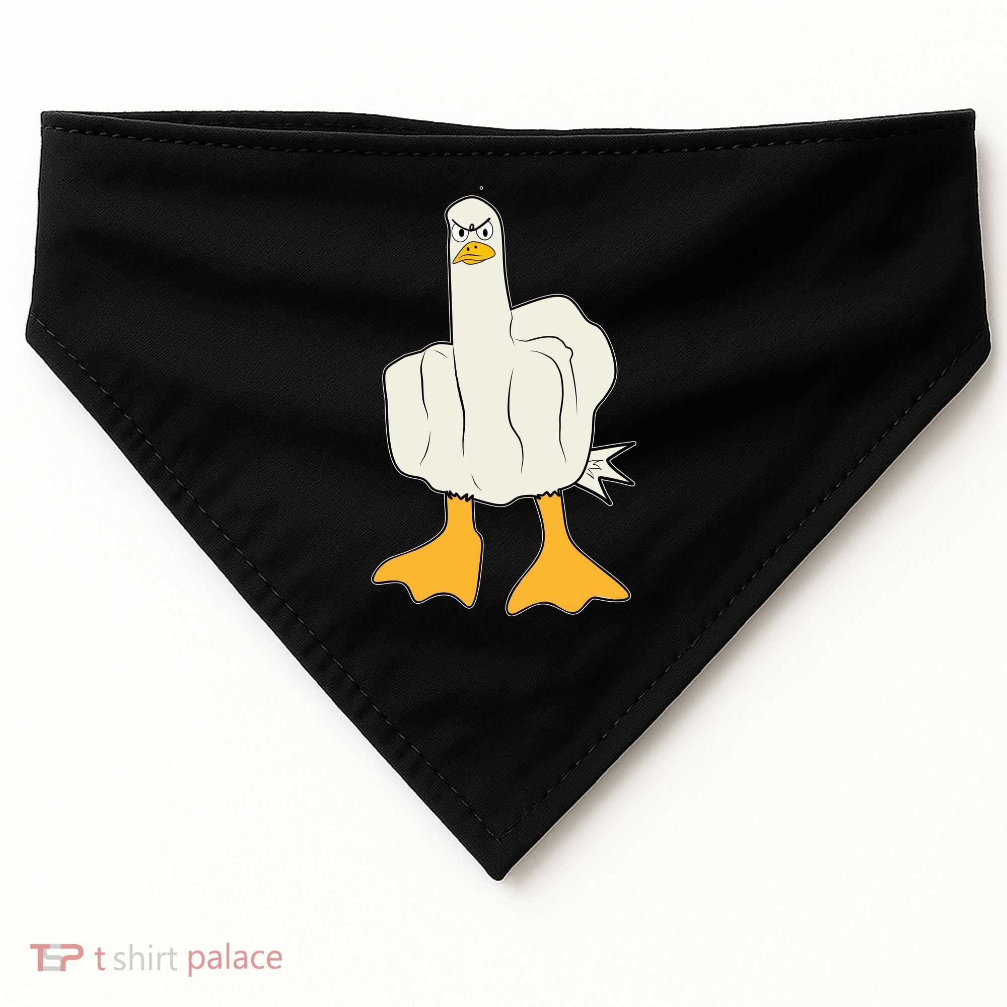 Funny Flipping The Bird Duck USA-Made Doggie Bandana