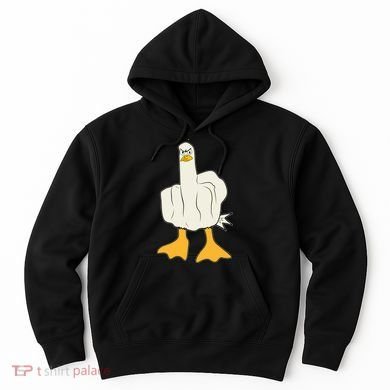Funny Flipping The Bird Duck Hoodie