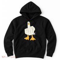 Funny Flipping The Bird Duck Hoodie thumb 0