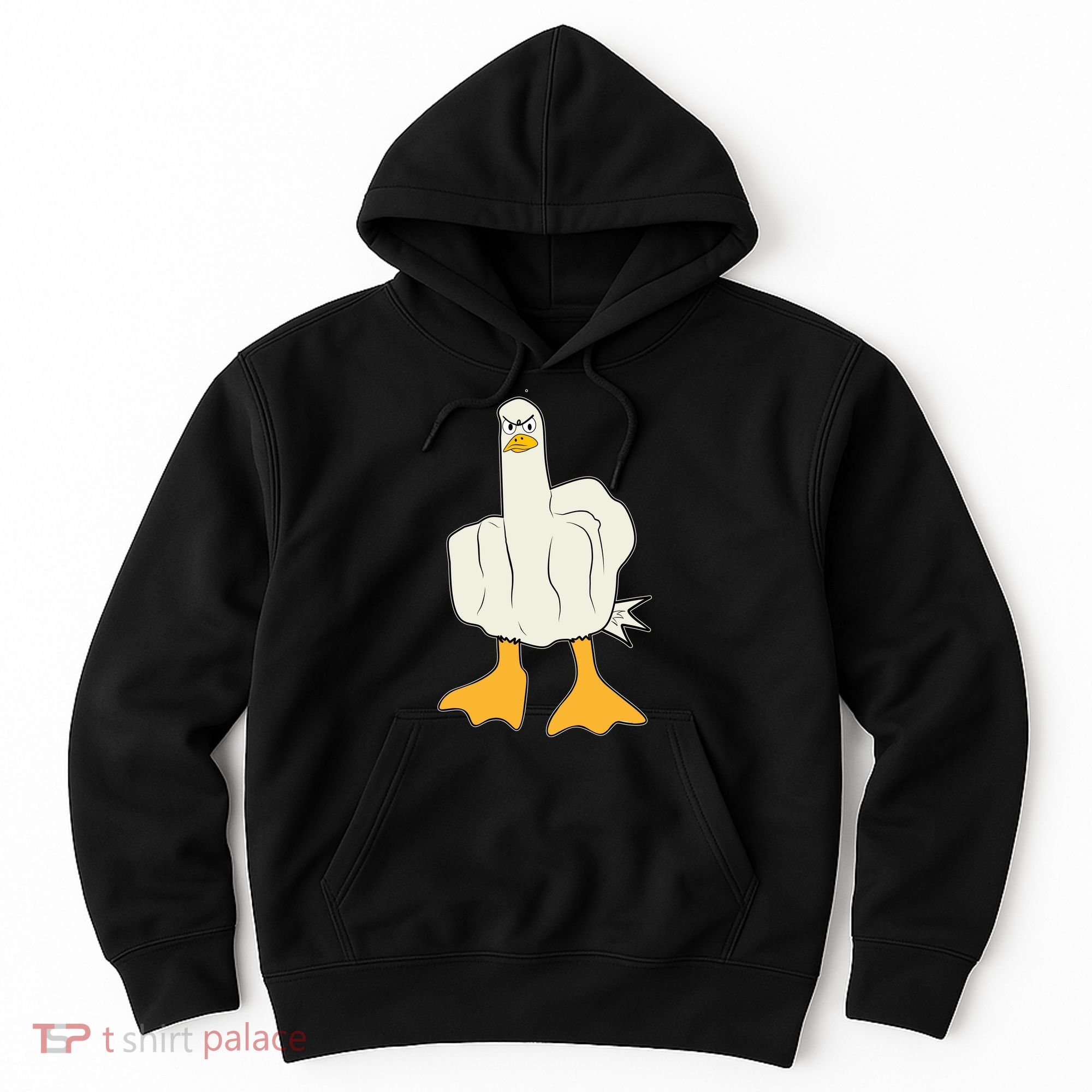 Funny Flipping The Bird Duck Hoodie