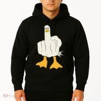 Funny Flipping The Bird Duck Hoodie thumb 2