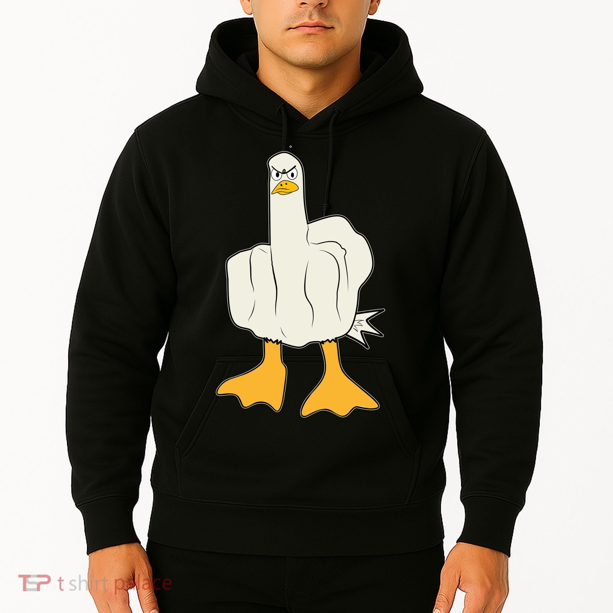 Funny Flipping The Bird Duck Hoodie