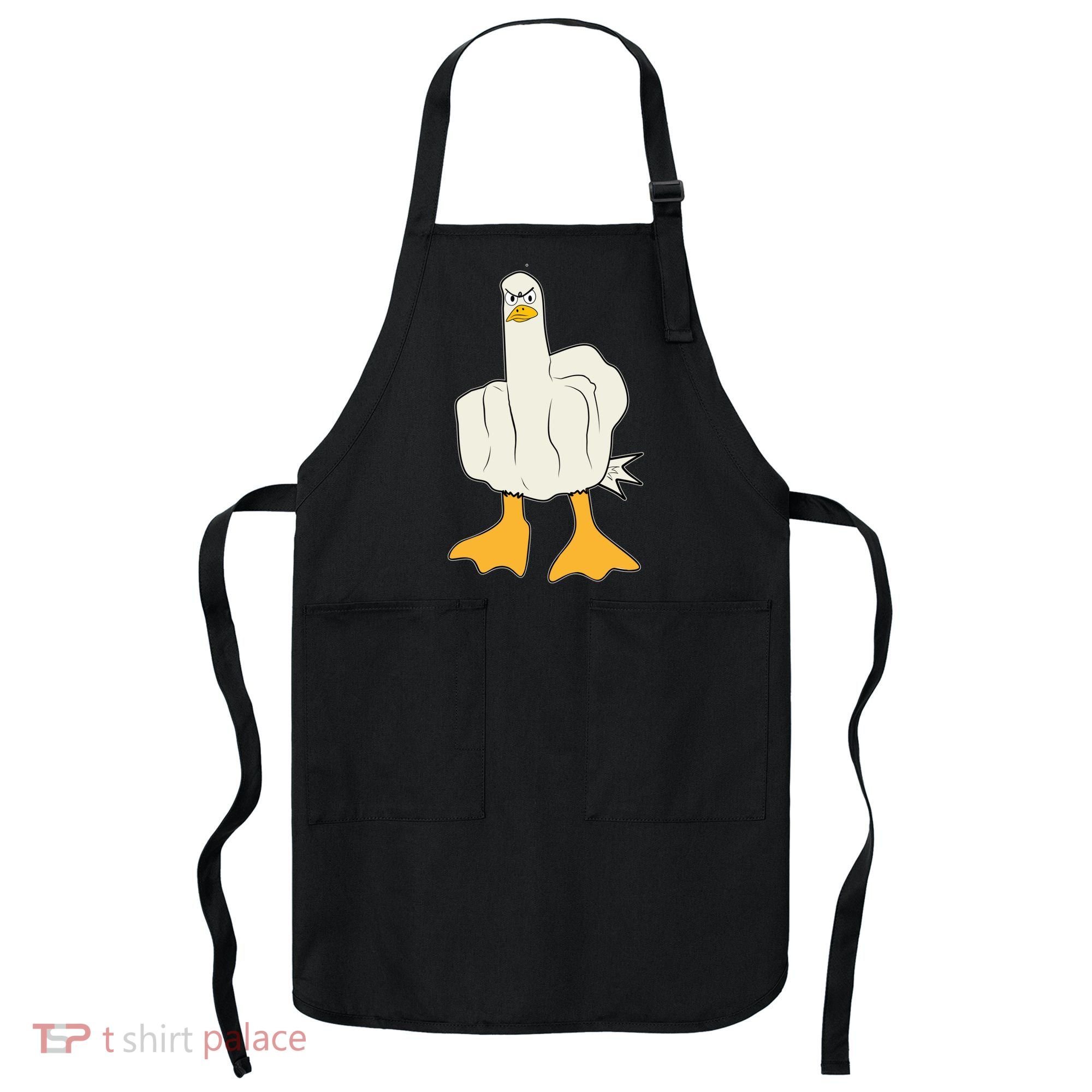 Funny Flipping The Bird Duck Apron