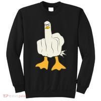 Funny Flipping The Bird Duck Sweatshirt thumb 0