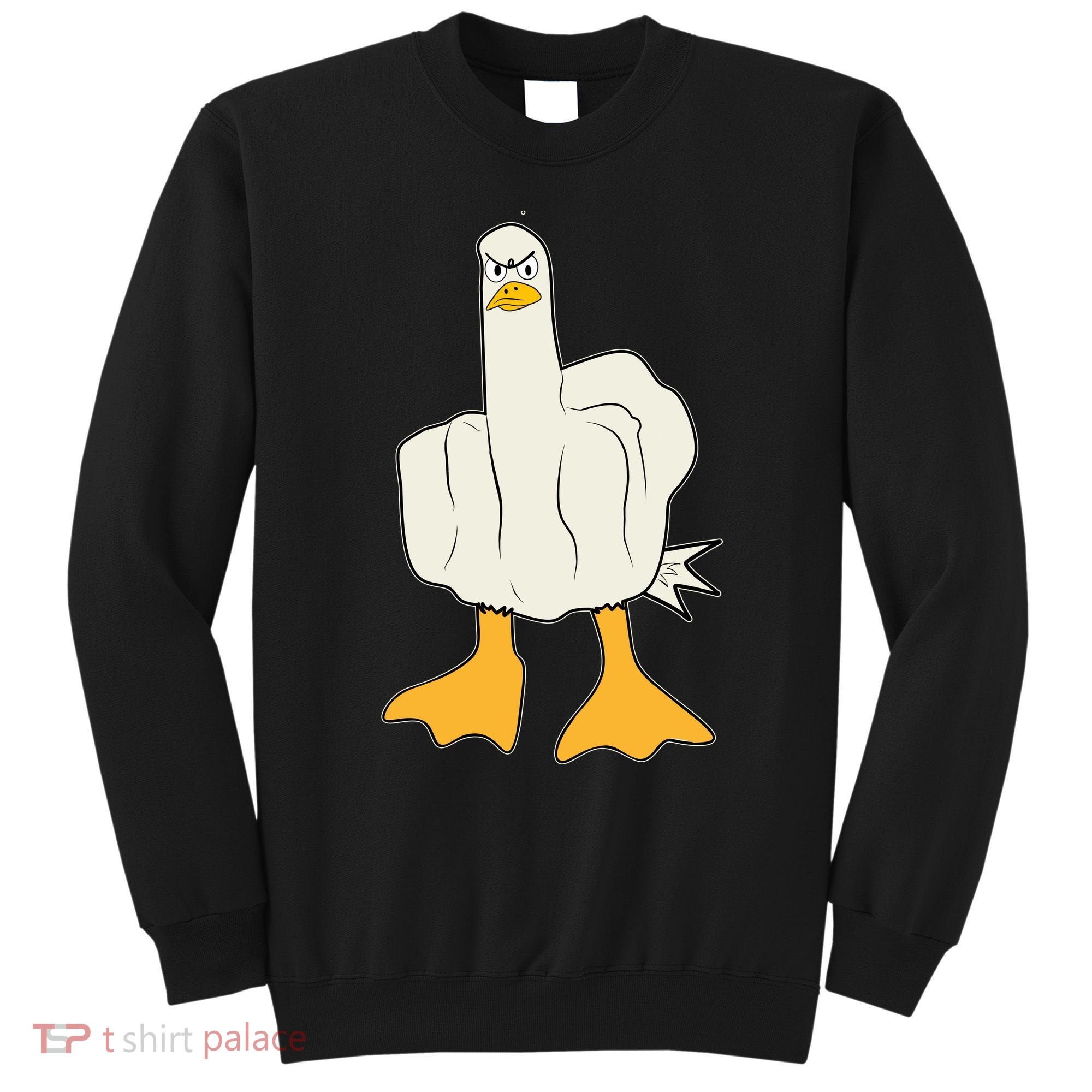 Funny Flipping The Bird Duck Sweatshirt