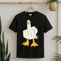 Funny Flipping The Bird Duck T-Shirt thumb 2
