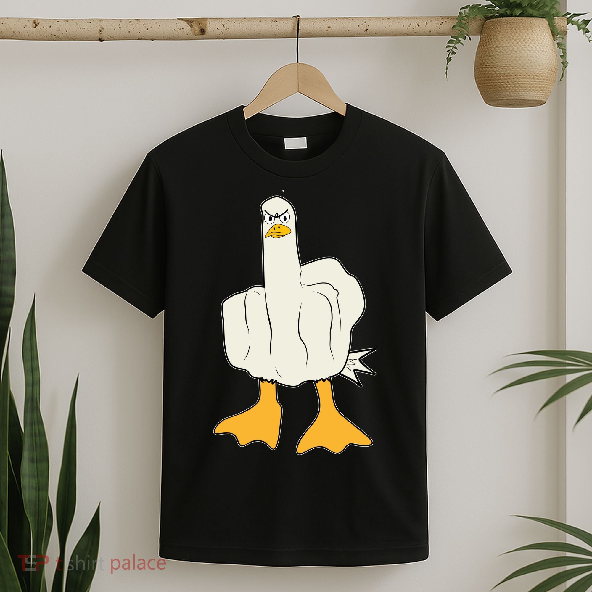 Funny Flipping The Bird Duck T-Shirt