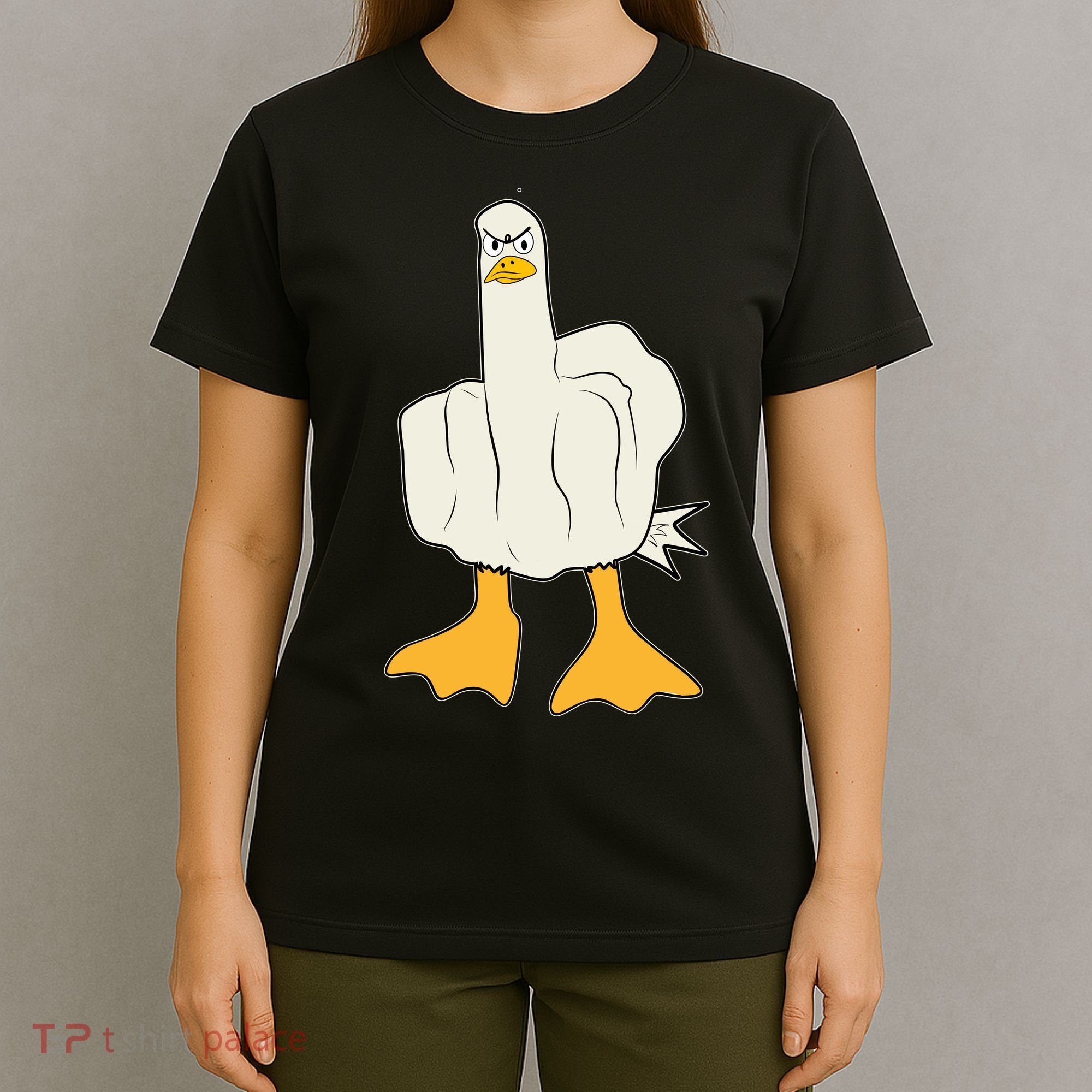 Funny Flipping The Bird Duck T-Shirt