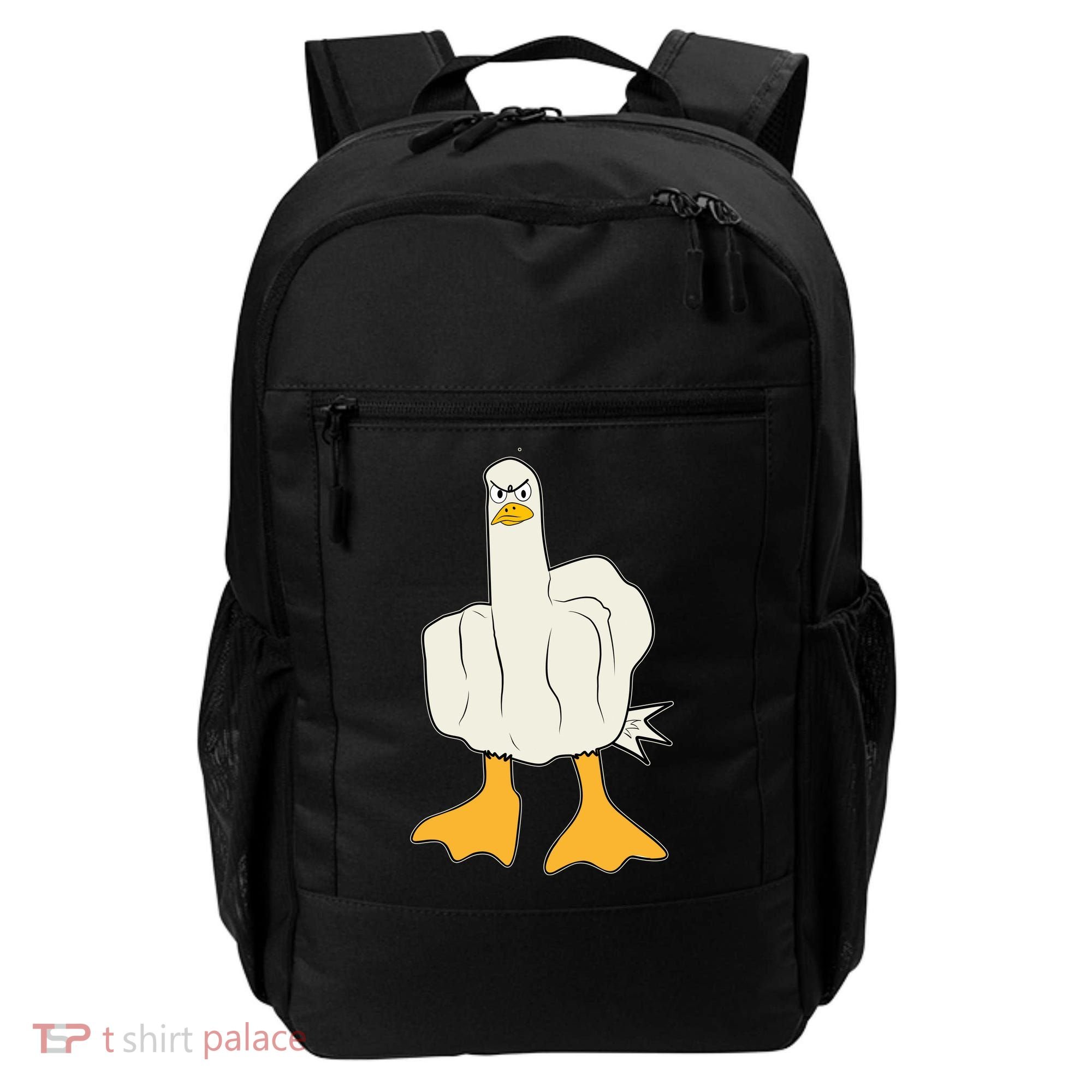 Funny Flipping The Bird Duck Backpack