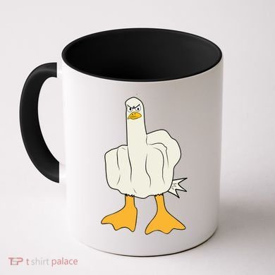 Funny Flipping The Bird Duck Coffee Mug