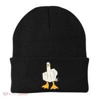 Funny Flipping The Bird Duck Beanie thumb 0