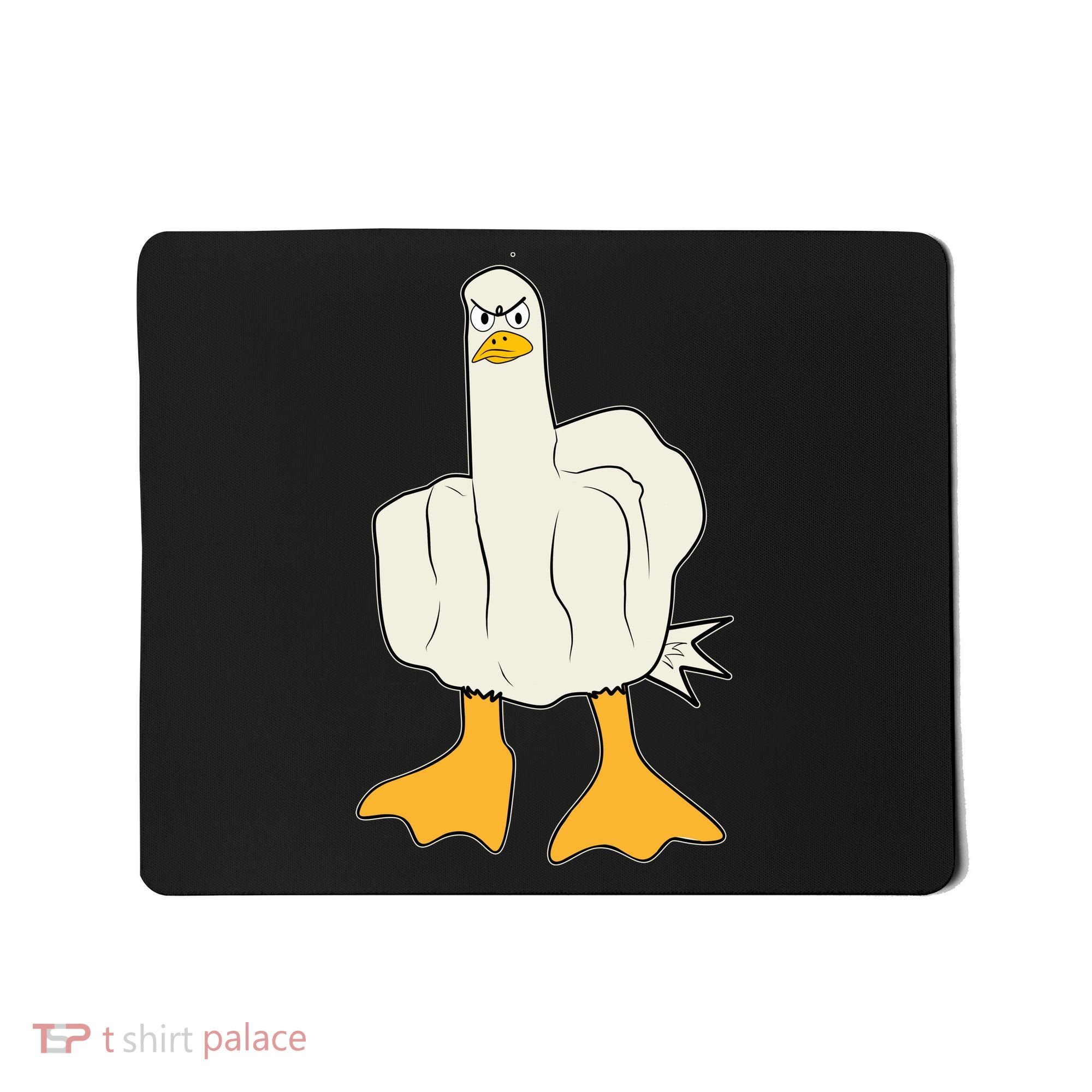 Funny Flipping The Bird Duck Mousepad