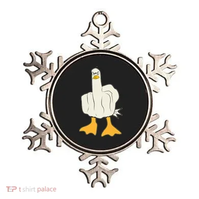 Funny Flipping The Bird Duck Ornament