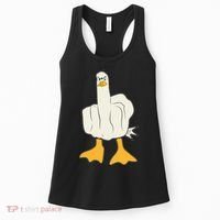 Funny Flipping The Bird Duck Women's Tank Top thumb 0