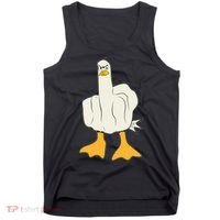 Funny Flipping The Bird Duck Tank Top thumb 0