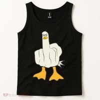Funny Flipping The Bird Duck Tank Top thumb 2