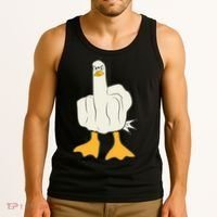 Funny Flipping The Bird Duck Tank Top thumb 3