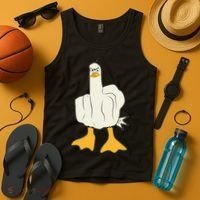 Funny Flipping The Bird Duck Tank Top thumb 4