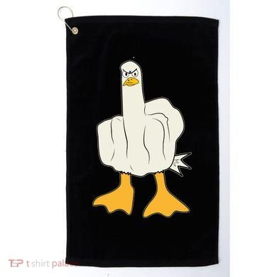 Funny Flipping The Bird Duck Golf Towel