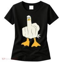 Funny Flipping The Bird Duck Women's T-Shirt thumb 0