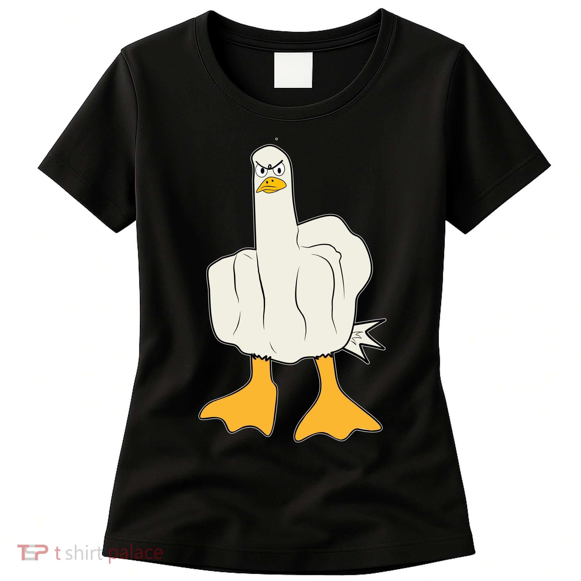 Funny Flipping The Bird Duck Women's T-Shirt