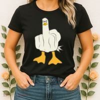 Funny Flipping The Bird Duck Women's T-Shirt thumb 2