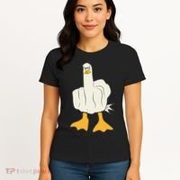 Funny Flipping The Bird Duck Women's T-Shirt thumb 4