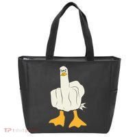 Funny Flipping The Bird Duck Tote Bag thumb 0