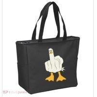 Funny Flipping The Bird Duck Tote Bag thumb 2