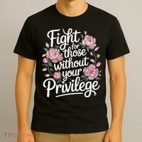 Fight For Those Without Your Privilege ' Women Resist Floral  T-Shirt thumb 3