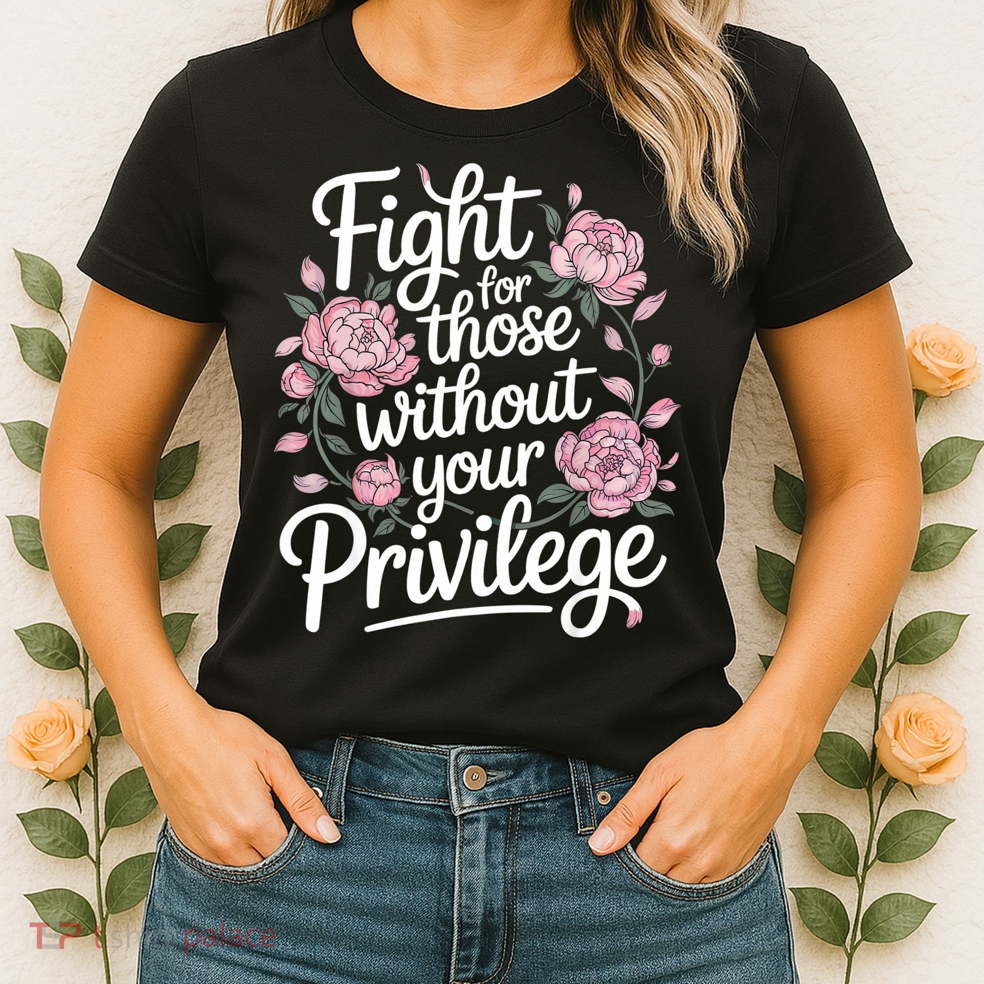 Fight For Those Without Your Privilege ' Women Resist Floral  Women's T-Shirt