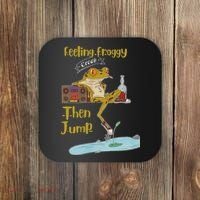 Feeling Froggy Then Jump Frog Apparel Coaster thumb 0
